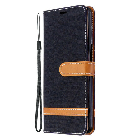 Xiaomi Redmi Note 9S / Redmi Note 9 Pro Tecido e Couro Capa de Cordão