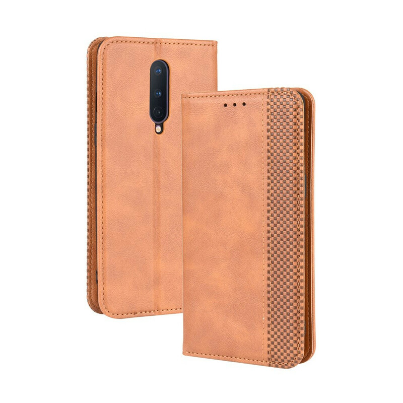 Capa de Couro Vintage OnePlus 8 Efeito Flip
