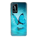 Capa Huawei P40 Pro Butterfly Case Blue Fluorescent