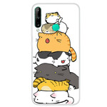 Huawei P40 Lite E Case Pile Of Cartoon Cats