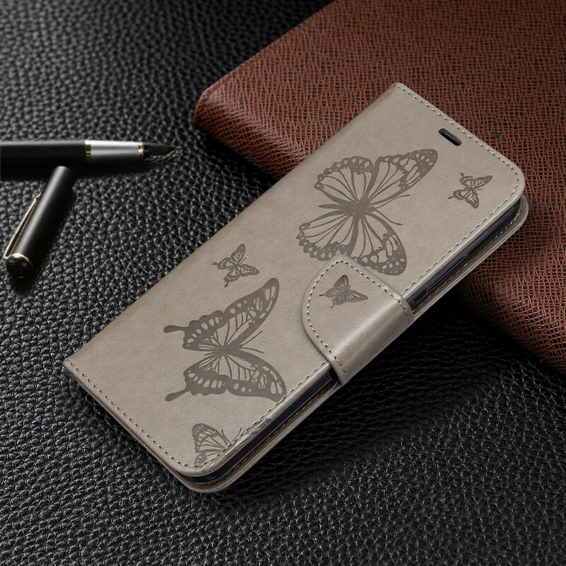Huawei P40 Lite E Case Butterflies e Oblíquo Flap