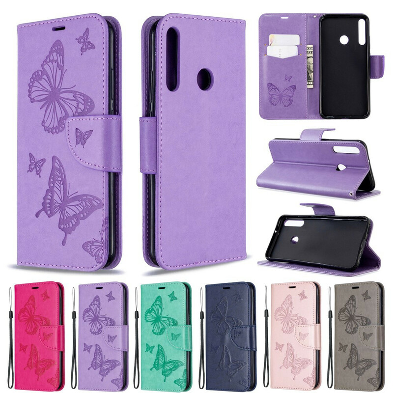 Huawei P40 Lite E Case Butterflies e Oblíquo Flap