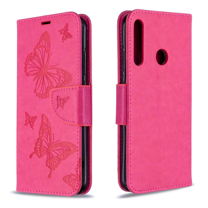 Huawei P40 Lite E Case Butterflies e Oblíquo Flap
