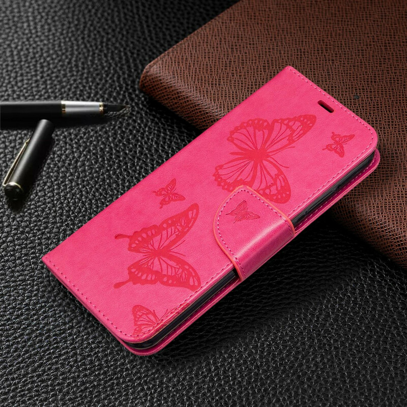 Huawei P40 Lite E Case Butterflies e Oblíquo Flap