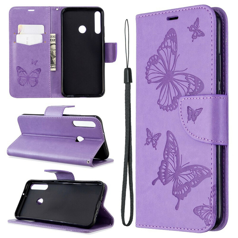 Huawei P40 Lite E Case Butterflies e Oblíquo Flap