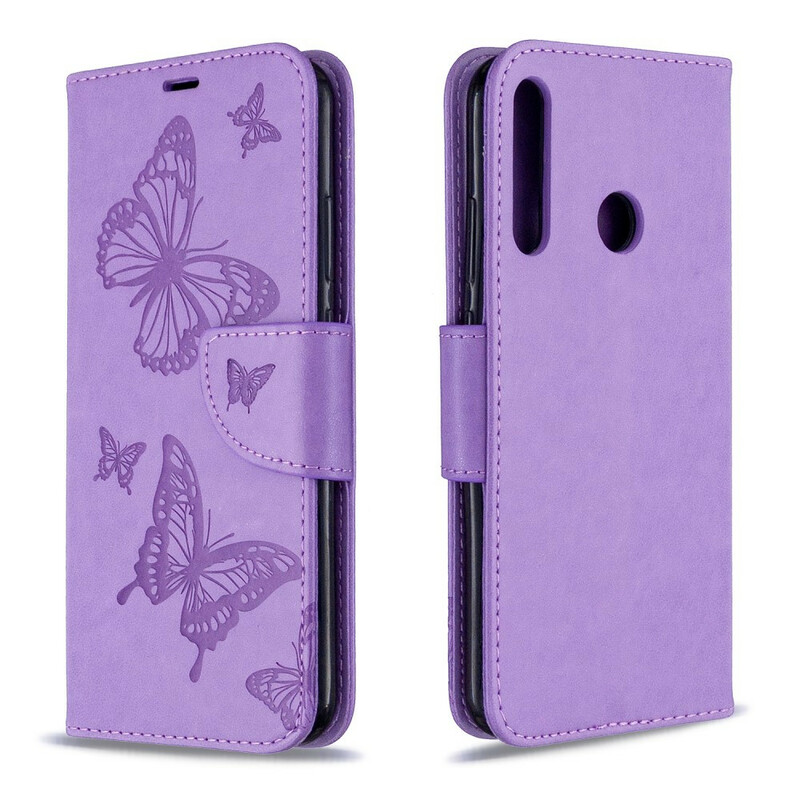 Huawei P40 Lite E Case Butterflies e Oblíquo Flap