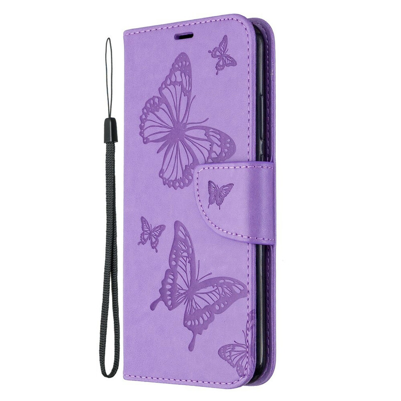 Huawei P40 Lite E Case Butterflies e Oblíquo Flap