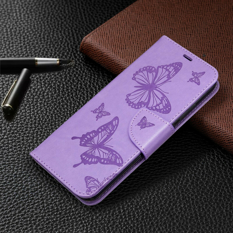 Huawei P40 Lite E Case Butterflies e Oblíquo Flap