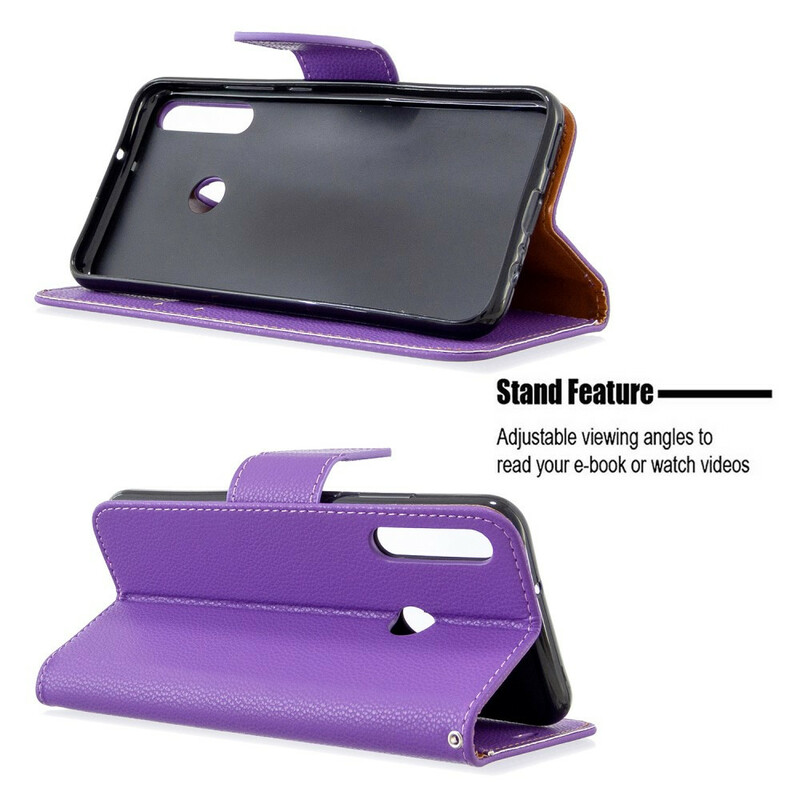 Capa Huawei P40 Lite E Litchi Aba oblíqua