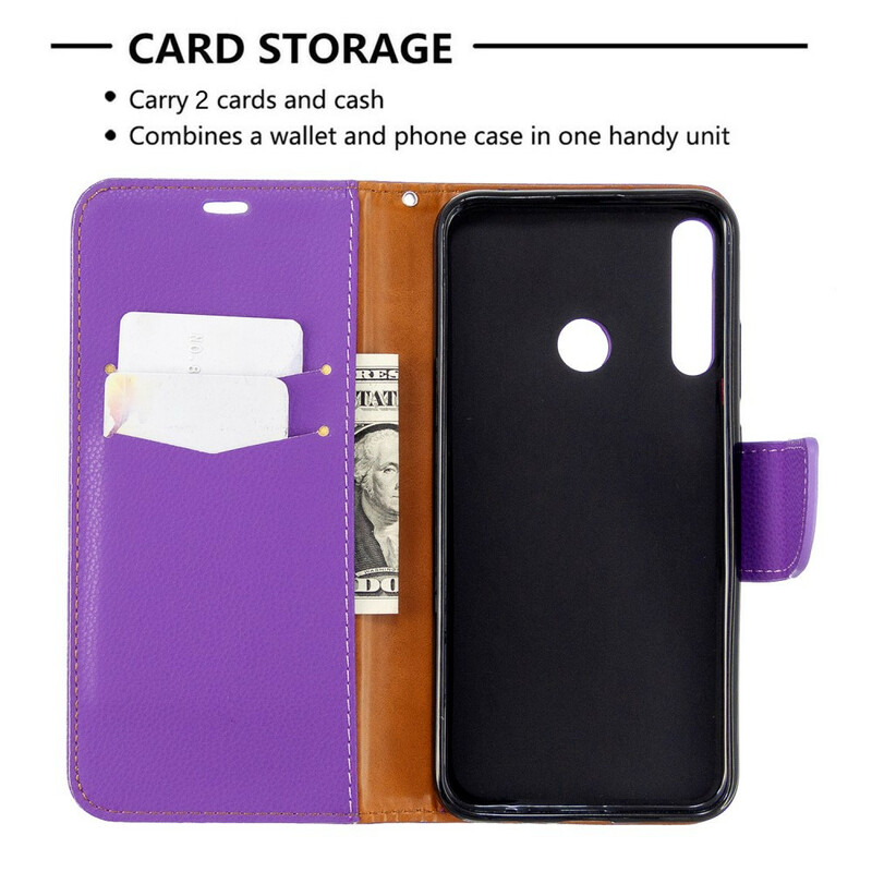 Capa Huawei P40 Lite E Litchi Aba oblíqua