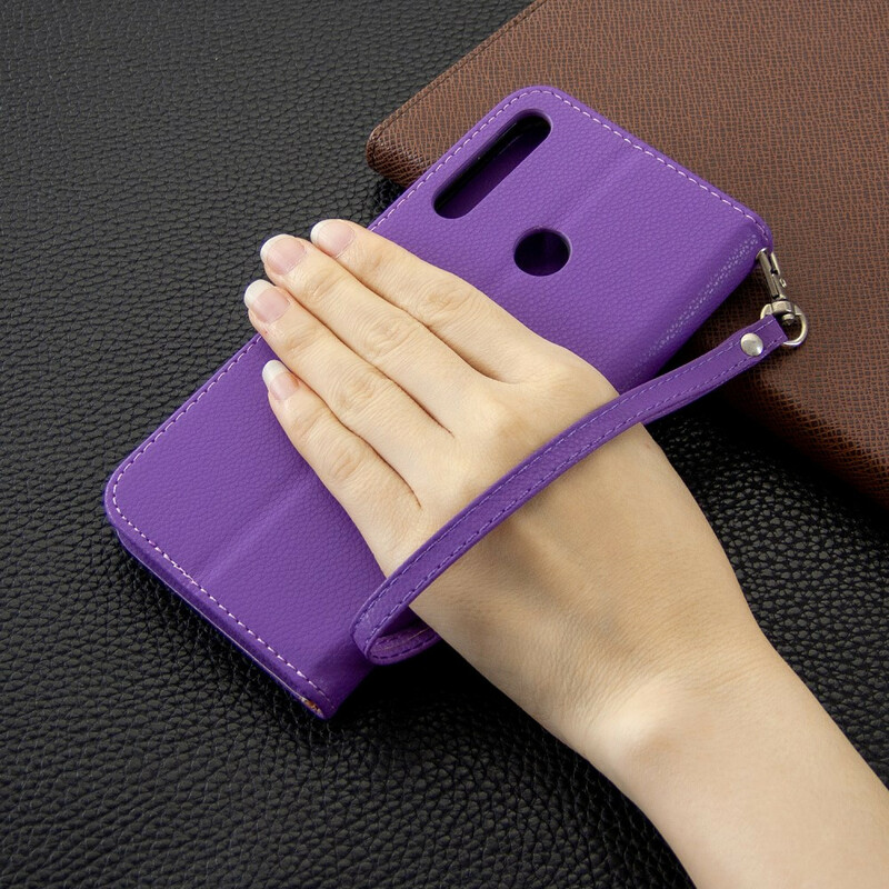 Capa Huawei P40 Lite E Litchi Aba oblíqua