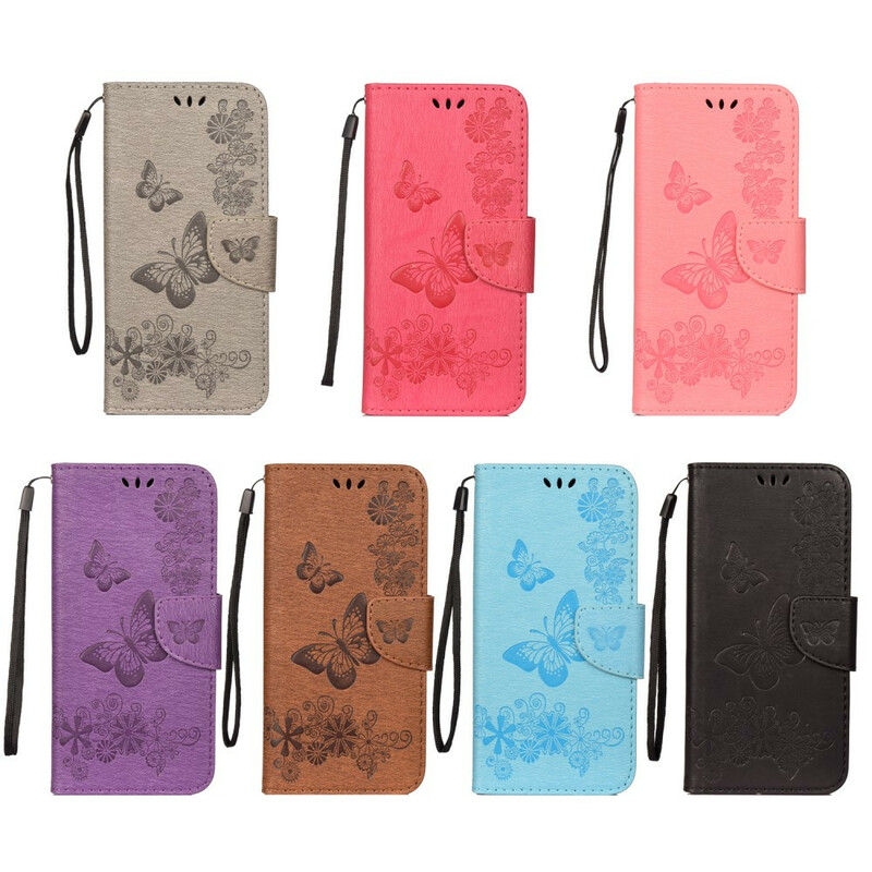 Huawei P40 Lite Case Only Butterflies with Strap