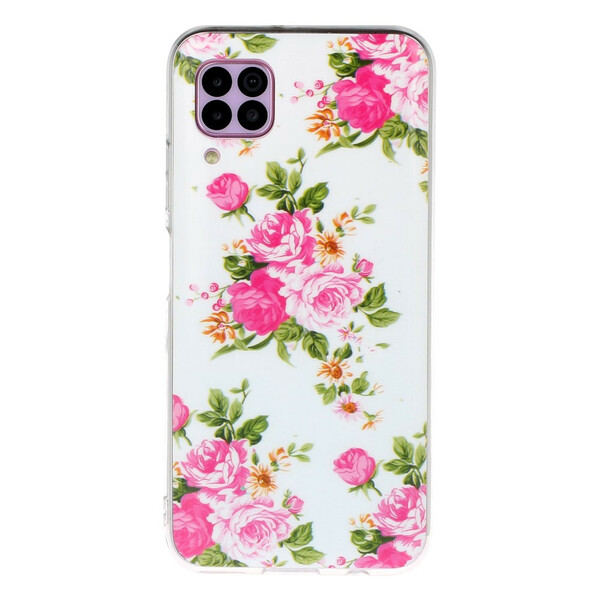 Huawei P40 Lite Capa Liberty Flowers Fluorescentes