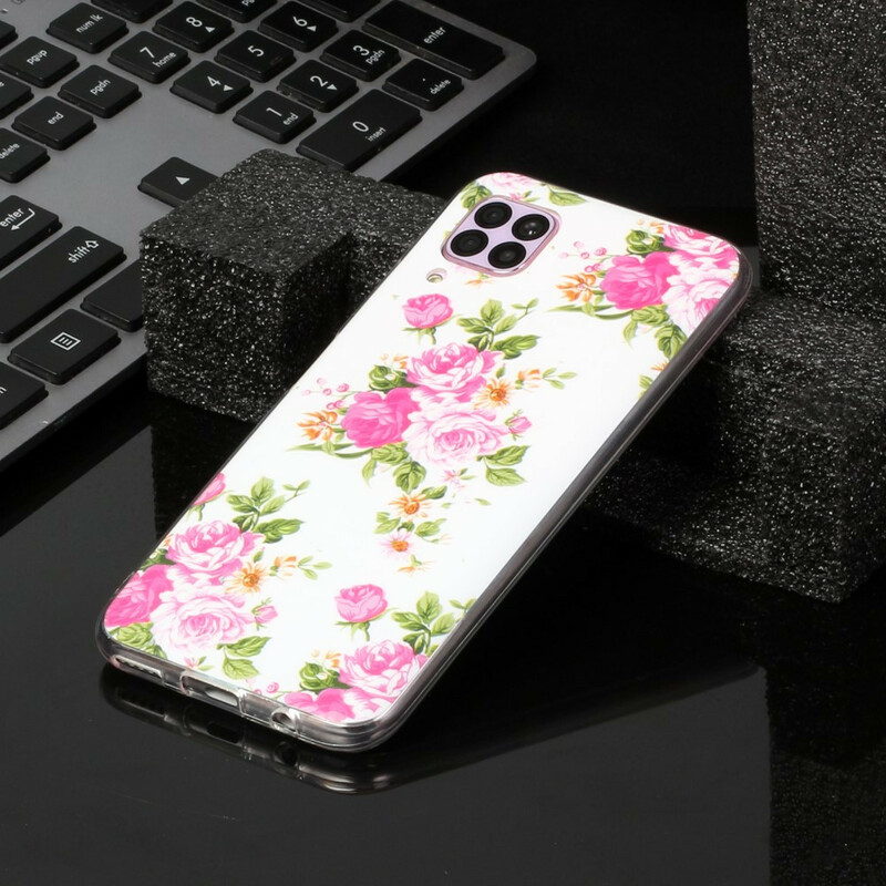 Huawei P40 Lite Capa Liberty Flowers Fluorescentes