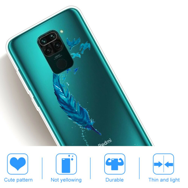 Xiaomi Redmi Note 9 Case Beautiful Blue Feather