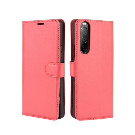 Sony Xperia 10 II Lychee em Couro Simil