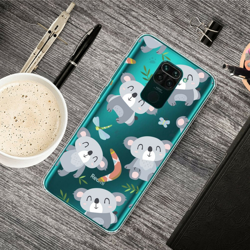 Xiaomi Redmi Note 9 Pequena capa cinzenta de Pandas