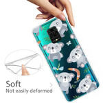 Xiaomi Redmi Note 9S / Redmi Note 9 Pro Case Pequeno Pandas Cinzento