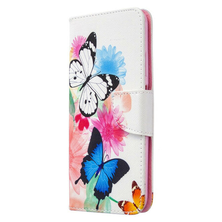 Capa Huawei P40 Lite Butterflies e Flores Pintadas