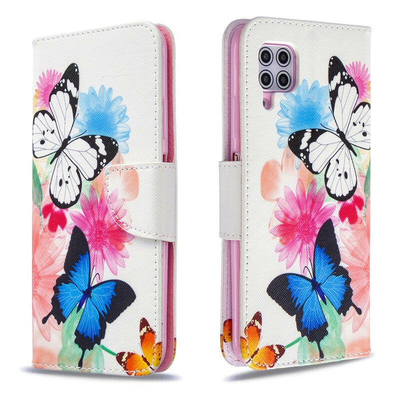 Capa Huawei P40 Lite Butterflies e Flores Pintadas
