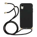 Capa de silicone para iPhone XR com cordão colorido