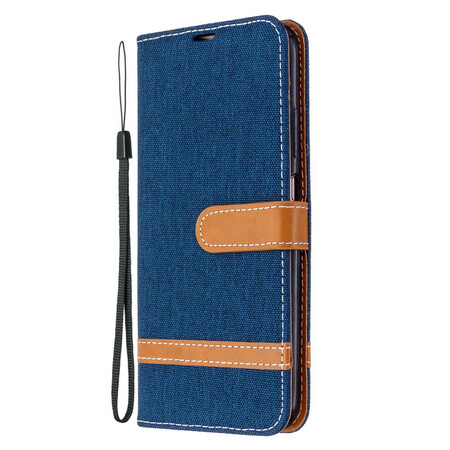 Capa Huawei P40 Lite de tecido e couro