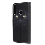HUawei P40 Lite E Capa de cinta para olhos de gato preto
