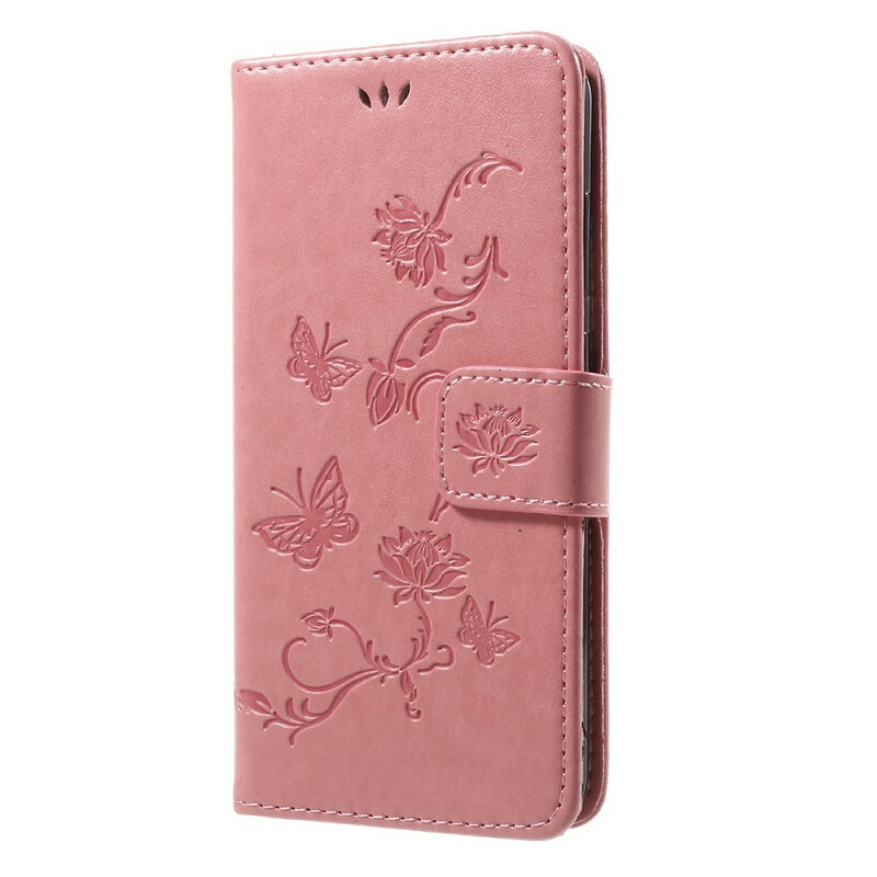 Capa Huawei P10 Lite Butterflies And Flowers With Strap