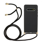 Samsung Galaxy S10 Plus Capa de silicone com cordão colorido Samsung Galaxy S10 Plus Capa de silicone com cordão colorido