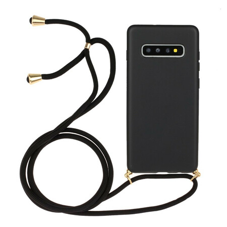 Samsung Galaxy S10 Plus Capa de silicone com cordão colorido