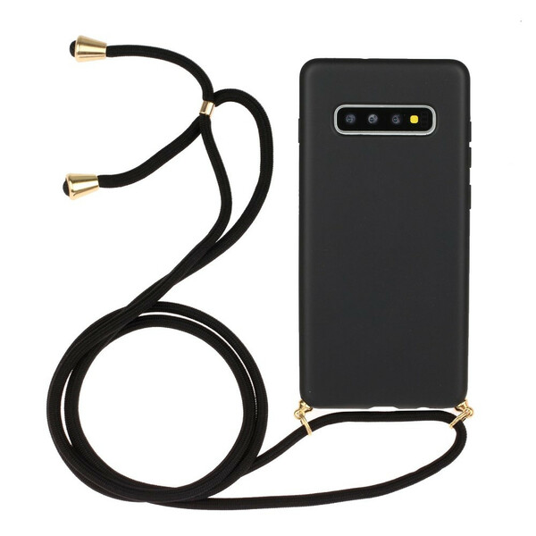 Samsung Galaxy S10 Plus Capa de silicone com cordão colorido