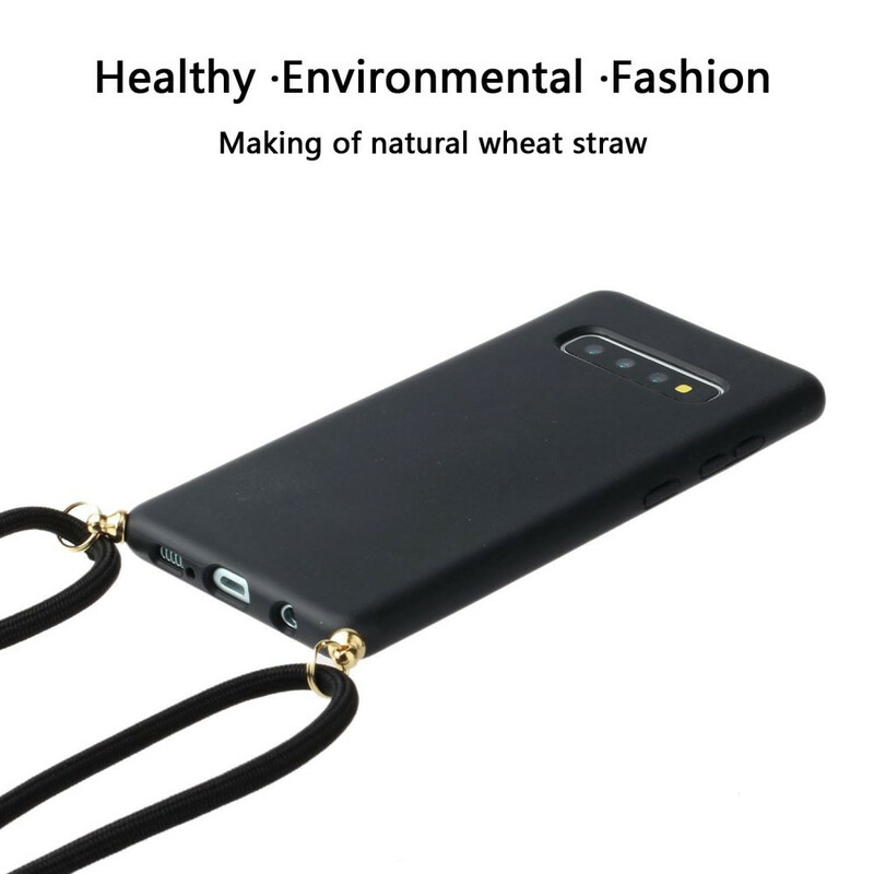Samsung Galaxy S10 Plus Capa de silicone com cordão colorido