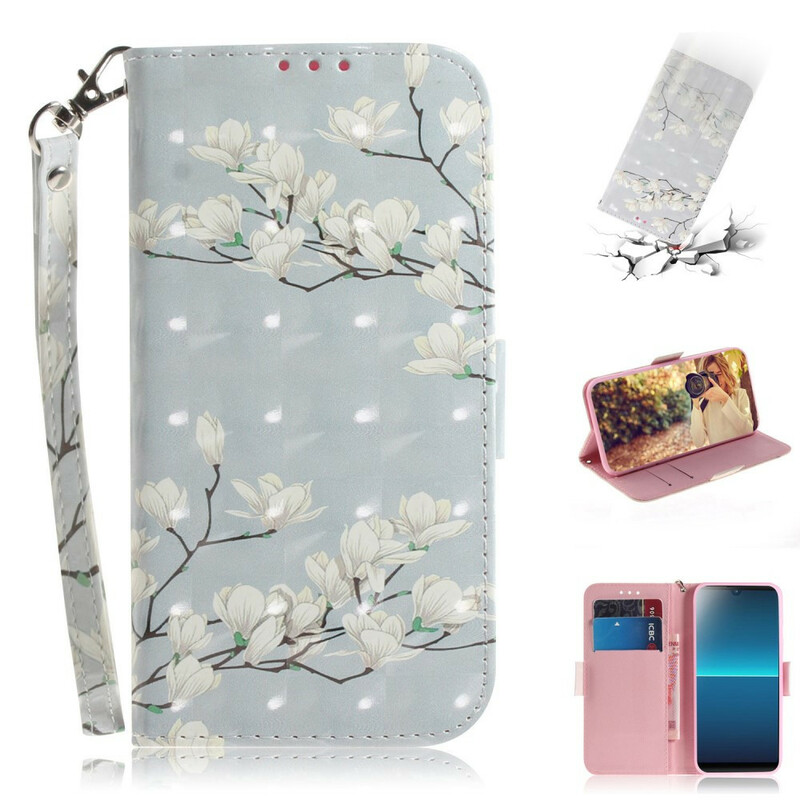 Manga Sony Xperia L4 com correia de flor Manga Sony Xperia L4 com correia de flor
