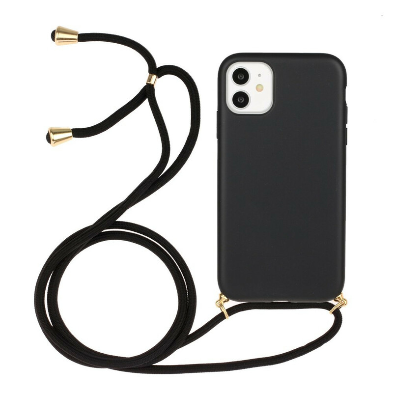 iPhone 11 Capa de silicone com cordão colorido