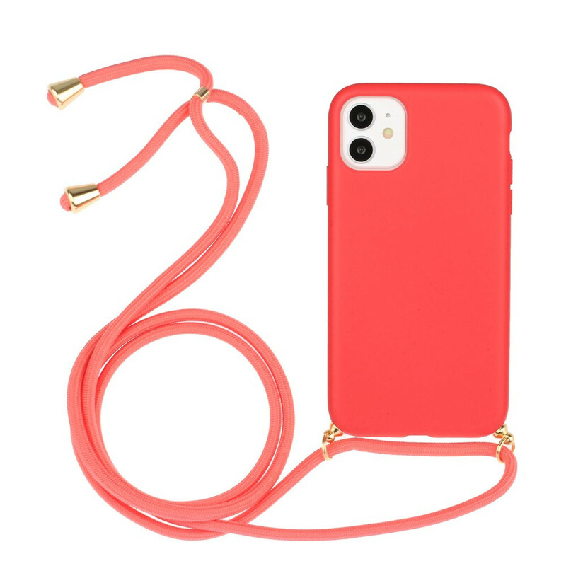 iPhone 11 Capa de silicone com cordão colorido