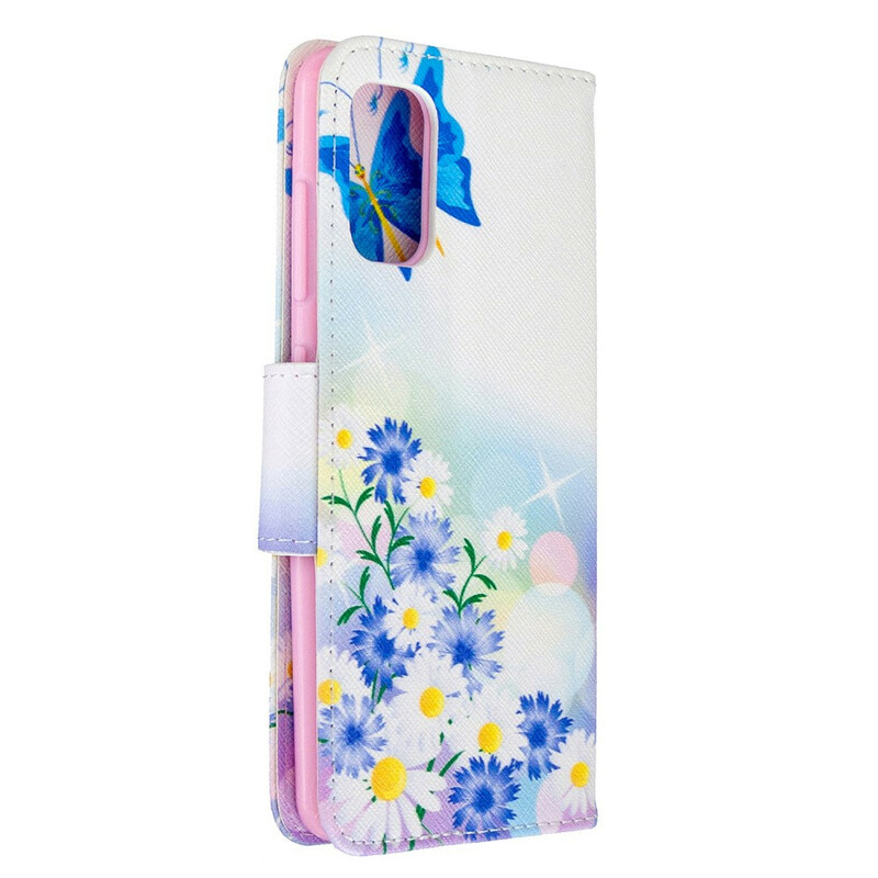 Samsung Galaxy A41 Case Butterflies e Flores Pintadas