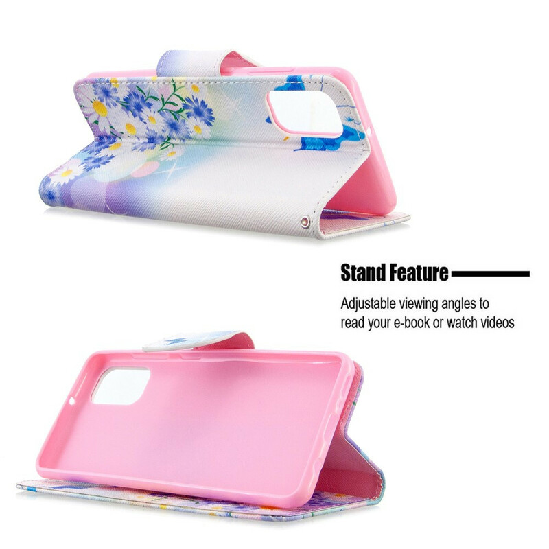 Samsung Galaxy A41 Case Butterflies e Flores Pintadas