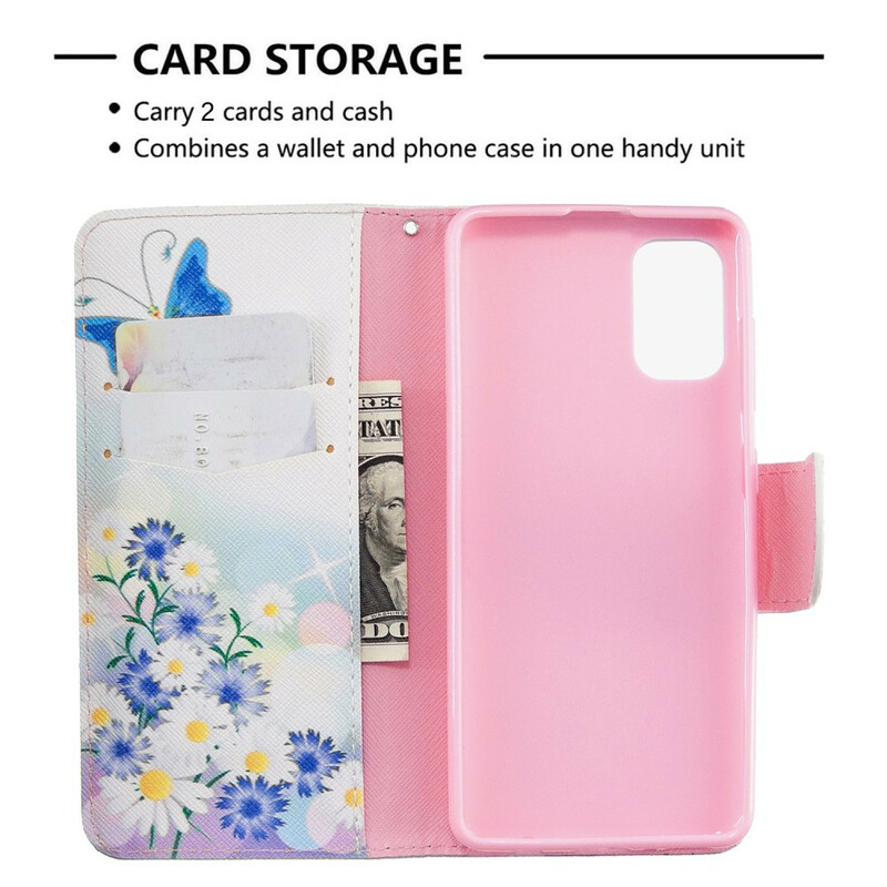 Samsung Galaxy A41 Case Butterflies e Flores Pintadas