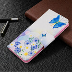 Samsung Galaxy A41 Case Butterflies e Flores Pintadas