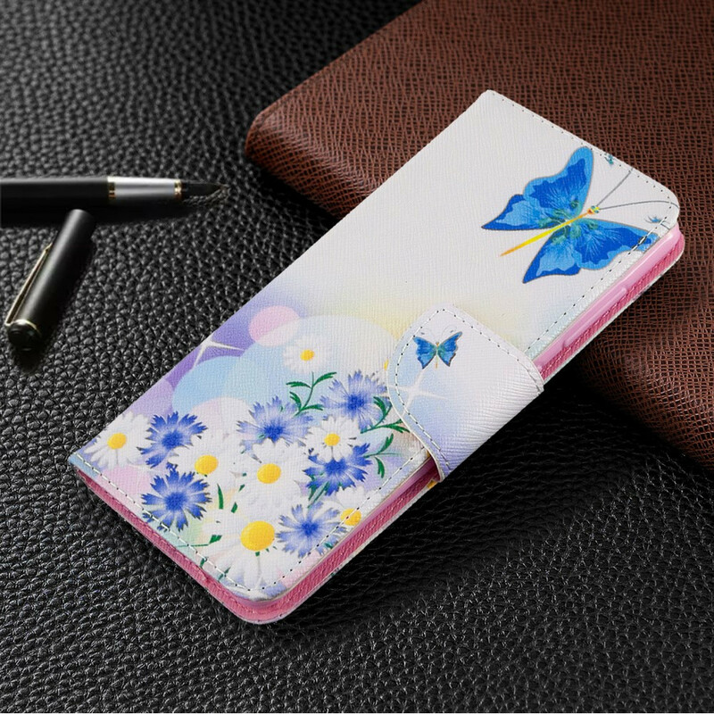 Samsung Galaxy A41 Case Butterflies e Flores Pintadas