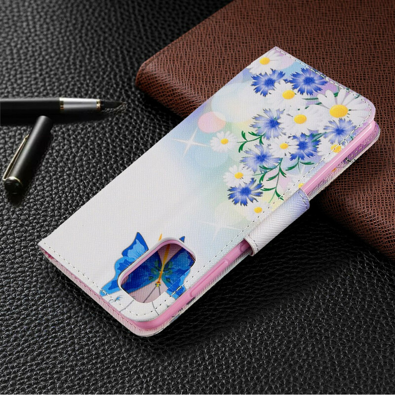 Samsung Galaxy A41 Case Butterflies e Flores Pintadas