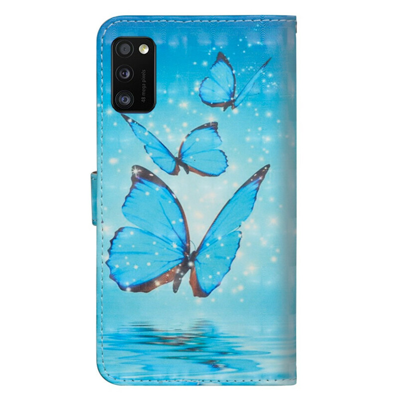 Samsung Galaxy A41 Case Flying Blue Butterflies