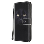 Samsung Galaxy A41 Black Cat Eye Strap Case