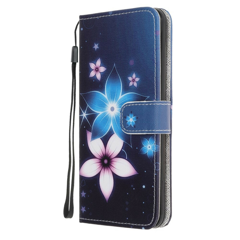 Capa Samsung Galaxy A41 Flores Lunares com Bracelete