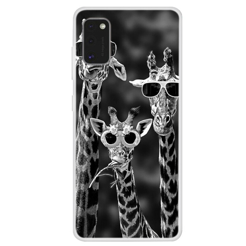 Cobrir a samsung Galaxy A41 Girafas com óculos