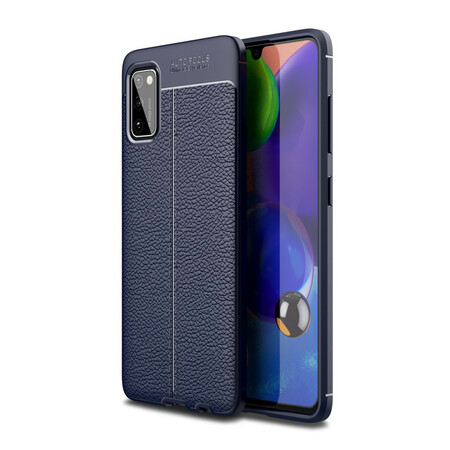 Samsung Galaxy A41 Capa de Couro Lychee Efeito Lychee Linha Dupla