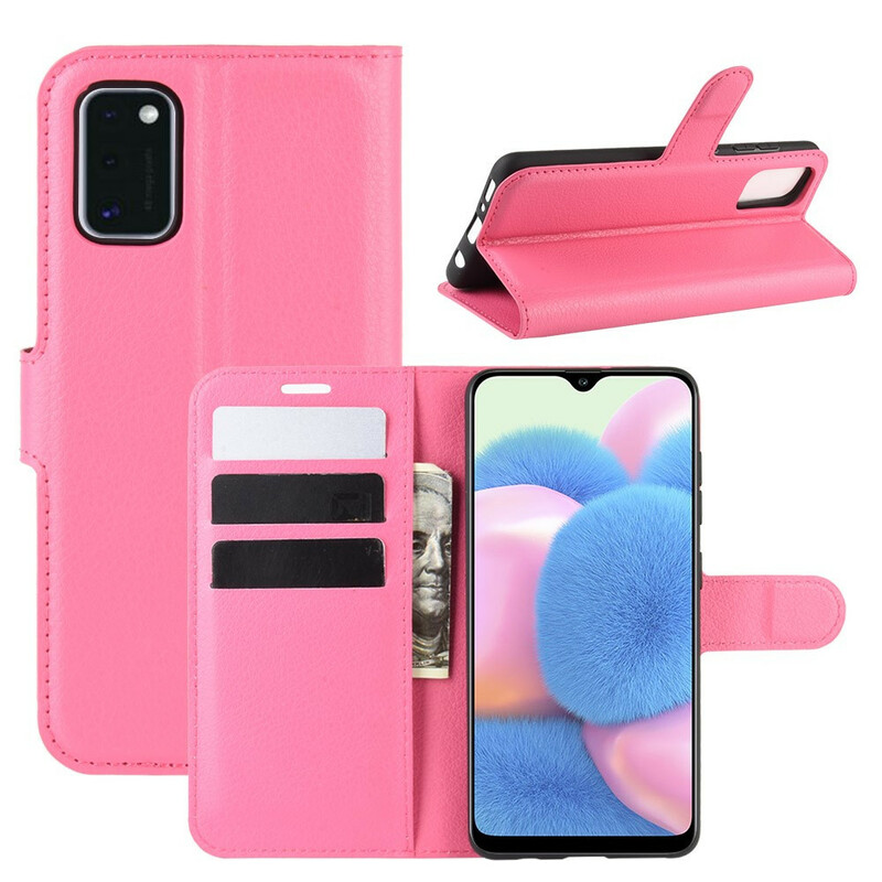 Capa de couro Samsung Galaxy A41 Litchi Clássico