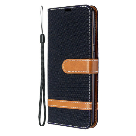 Samsung Galaxy A41 Capa de tecido e pele com cinta