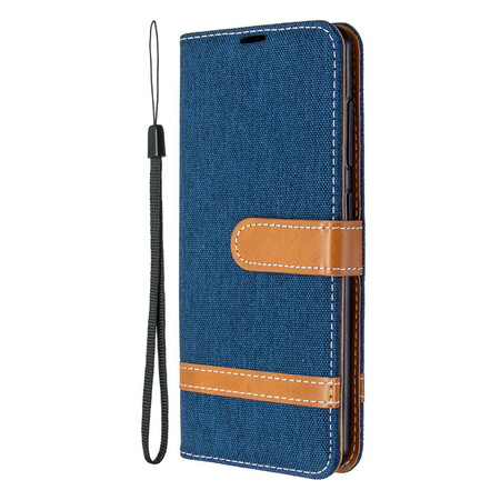 Samsung Galaxy A41 Capa de tecido e pele com cinta