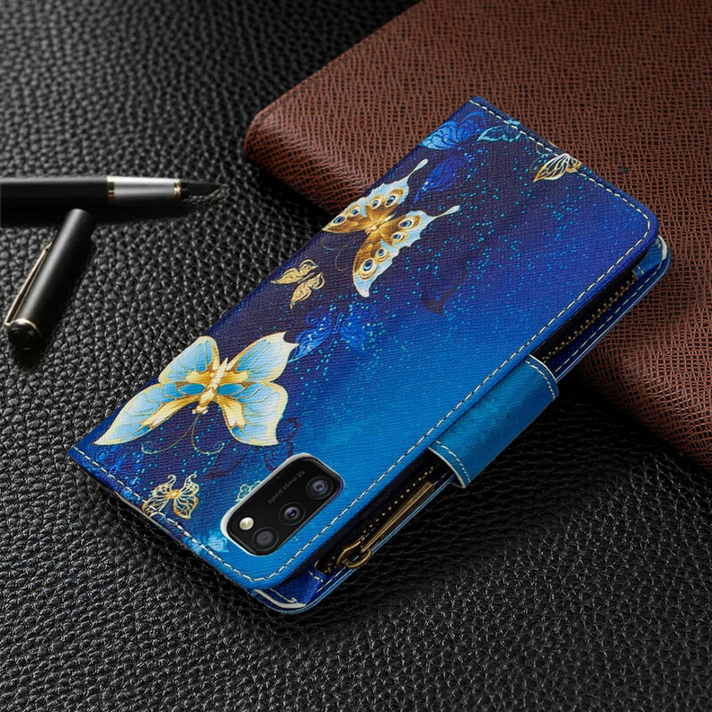 Capa Samsung Galaxy A41 com bolso com zíper Butterfly